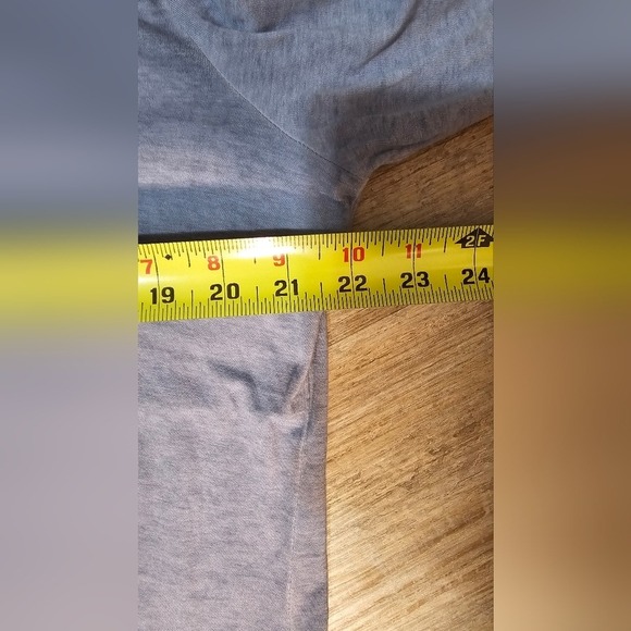 Women's Long Sleeve Scoop Neck Henley Top in Burntout Blue with silver buttons - Picture 6 of 8